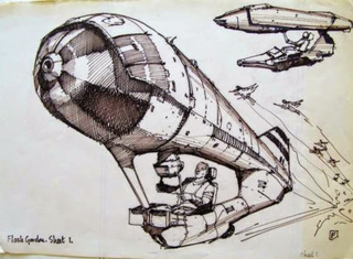 Illustration for article titled Chris Foss Designed Totally Thrilling Rocket Sled Art For Flash Gordon